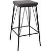 PANTON Σκαμπό BAR, Μέταλλο Βαφή Μαύρο, PU Απόχρωση Vintage Grey (σετ 2 τεμαχίων) (ΕΜ779,1)
