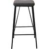 PANTON Σκαμπό BAR, Μέταλλο Βαφή Μαύρο, PU Απόχρωση Vintage Grey (σετ 2 τεμαχίων) (ΕΜ779,1)