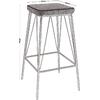 PANTON Σκαμπό BAR, Μέταλλο Βαφή Μαύρο, PU Απόχρωση Vintage Grey (σετ 2 τεμαχίων) (ΕΜ779,1)