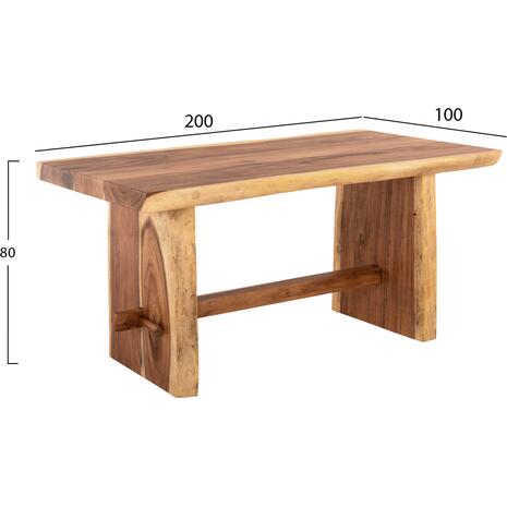 ΤΡΑΠΕΖΙ ΤΡΑΠΕΖΑΡΙΑΣ EGON HM9490 ΜΑΣΙΦ ΞΥΛΟ SUAR 7,5εκ.TOP-ΦΥΣΙΚΟ 200x100x80Υεκ.