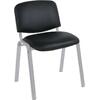 SIGMA Καρέκλα Στοιβαζόμενη Γραφείου Επισκέπτη, Μέταλλο Βαφή Silver, PVC Μαύρο (ΕΟ550,12W) (Μαύρο)