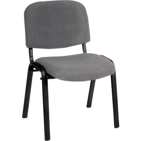 SIGMA Καρέκλα Στοιβαζόμενη Γραφείου Επισκέπτη, Μέταλλο Βαφή Μαύρο, Ύφασμα Γκρι (ΕΟ550,20W) (Γκρι)
