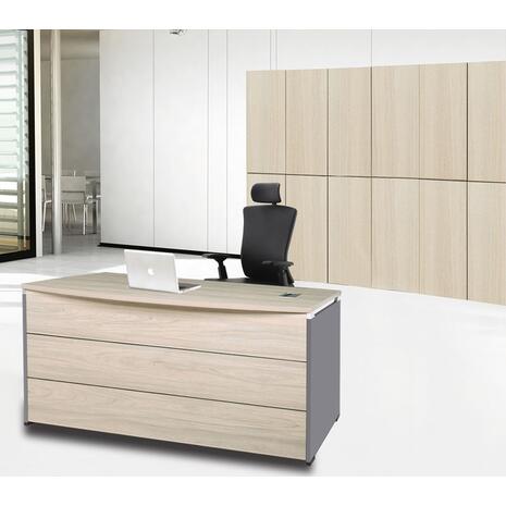 PROGRESS Γραφείο 140x80cm Απόχρωση Elm-Sky Grey (ΕΟ832) (Elm - Grey)