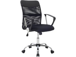 BF2401 Πολυθρόνα Γραφείου Βάση Χρώμιο, Ύφασμα & Mesh Απόχρωση Μαύρο (ΕΟ610,1) (Μαύρο)