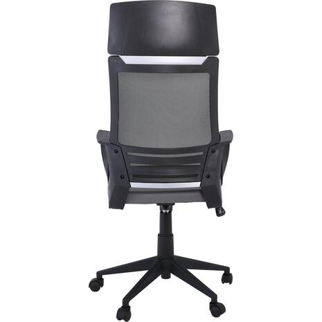 BF2500 Πολυθρόνα Γραφείου Διευθυντή Mesh Μαύρο - Pu Γκρι (ΕΟ607,2) (Γκρι)