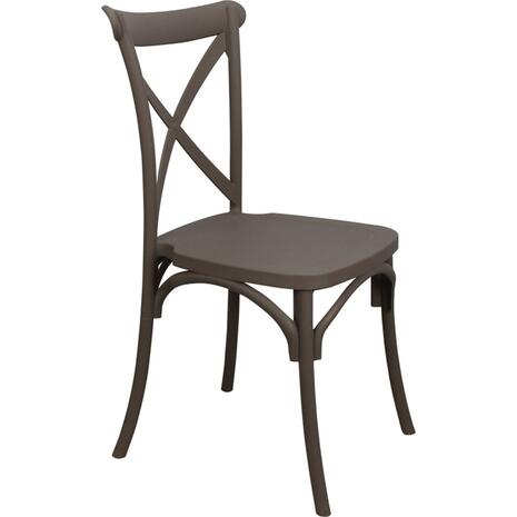 DESTINY Καρέκλα Πολυπροπυλένιο (PP), Απόχρωση Καφέ Mocha, Στοιβαζόμενη (Ε377,3) (Καφέ)