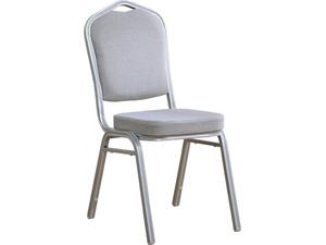 HILTON Καρέκλα Μέταλλο Βαφή Silver, Ύφασμα Γκρι (ΕΜ513,8) (Γκρι)
