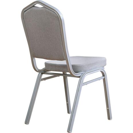 HILTON Καρέκλα Μέταλλο Βαφή Silver, Ύφασμα Γκρι (ΕΜ513,8) (Γκρι)