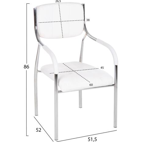 ΚΑΡΕΚΛΑ OBERON ΓΡΑΦΕΙΟΥ HM1018.02 ΑΣΠΡΟ PU 52x56x87 Y εκ.