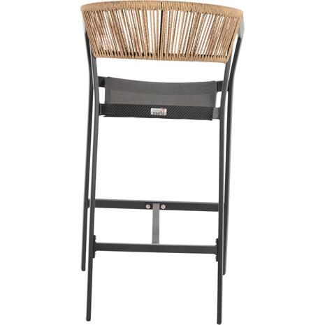 ΣΚΑΜΠΟ ΑΛΟΥΜΙΝΙΟΥ ΜΑΥΡΟ ΜΕ ΜΠΡΑΤΣΑ RATTAN & TEXTLINE 56x58x105Yεκ.HM5892.25