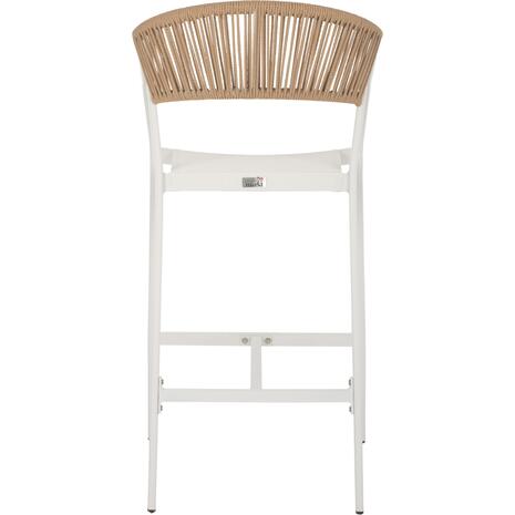 ΣΚΑΜΠΟ ΑΛΟΥΜΙΝΙΟΥ ΛΕΥΚΟ ΜΕ ΜΠΡΑΤΣΑ RATTAN & TEXTLINE 56x58x105Yεκ. HM5892.22
