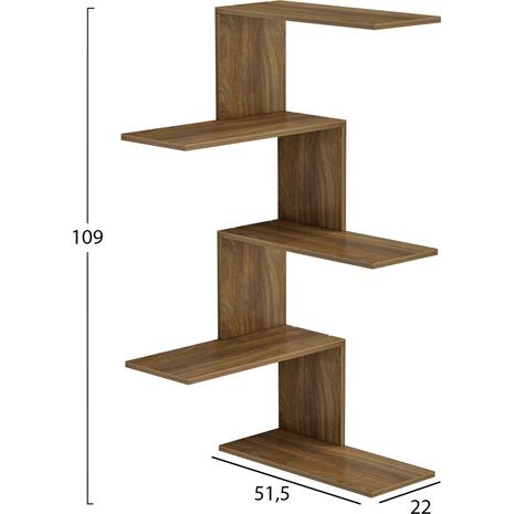 ΕΠΙΤΟΙΧΙΑ ΡΑΦΙΕΡΑ RORY HM8931.12 ΜΕΛΑΜΙΝΗ ΣΕ ΣΚΟΥΡΟ ΦΥΣΙΚΟ 22x51,5x109Υ εκ.