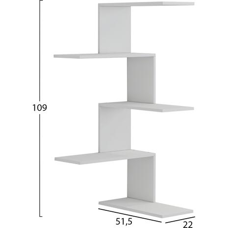 ΕΠΙΤΟΙΧΙΑ ΡΑΦΙΕΡΑ RORY HM8931.11 ΜΕΛΑΜΙΝΗ ΣΕ ΛΕΥΚΟ 22x51,5x109Υ εκ.