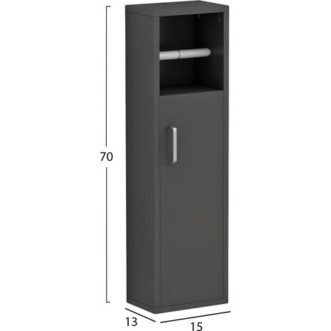 ΝΤΟΥΛΑΠΙ ΜΠΑΝΙΟΥ DAMIEN HM9025.11 ΜΕΛΑΜΙΝΗ ΑΝΘΡΑΚΙ 20x13x70Yεκ.