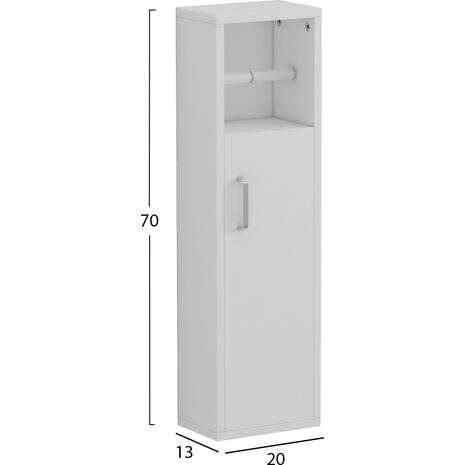 ΝΤΟΥΛΑΠΙ ΜΠΑΝΙΟΥ DAMIEN HM9025.12 ΜΕΛΑΜΙΝΗ ΛΕΥΚΗ 20x13x70Yεκ.