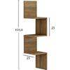 ΕΠΙΤΟΙΧΙΑ ΓΩΝΙΑΚΗ ΡΑΦΙΕΡΑ ILLUSION HM8935.11 ΜΕΛΑΜΙΝΗ ΣΕ ΣΚΟΥΡΟ ΦΥΣΙΚΟ 25x25x105,4Υεκ.