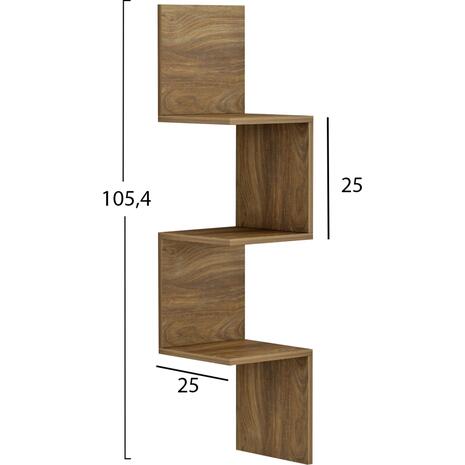 ΕΠΙΤΟΙΧΙΑ ΓΩΝΙΑΚΗ ΡΑΦΙΕΡΑ ILLUSION HM8935.11 ΜΕΛΑΜΙΝΗ ΣΕ ΣΚΟΥΡΟ ΦΥΣΙΚΟ 25x25x105,4Υεκ.
