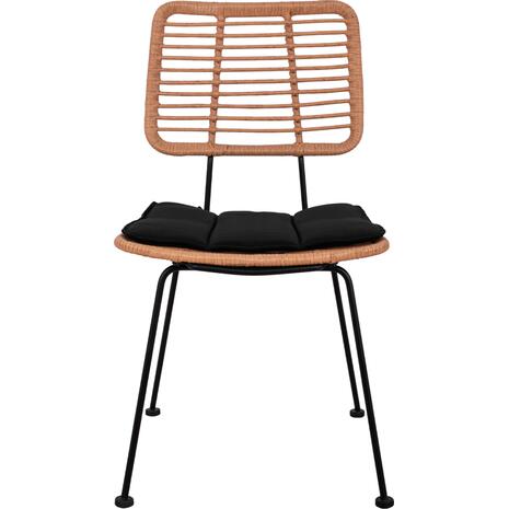 ΚΑΡΕΚΛΑ ΕΞ.ΧΩΡΟΥ ALLEGRA HM5454.11 ΜΕΤΑΛΛΟ&ΜΑΞΙΛΑΡΙ ΜΑΥΡΟ-ΜΠΕΖ WICKER 50,5x49,5x88Υεκ
