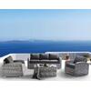 BELMAR Living Set Σαλόνι Κήπου ALU:3Θέσ+2 Πολυθρόνες+Τραπέζι Wicker GreyWhite, Μαξ.Γκρι Σκ. (Ε6868)