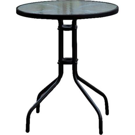 BALENO Τραπέζι Κήπου - Βεράντας, Μέταλλο Βαφή Μαύρο, Γυαλί Tempered (Ε2400,3W)