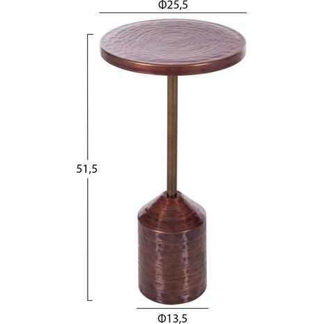 ΒΟΗΘΗΤΙΚΟ ΤΡΑΠΕΖΑΚΙ BOMBAY HM4251.06 ΜΕΤΑΛΛΟ ΣΕ ΧΑΛΚΙΝΕΣ ΑΠΟΧΡΩΣΕΙΣ Φ25,5x51,5Υεκ (Χάλκινο)
