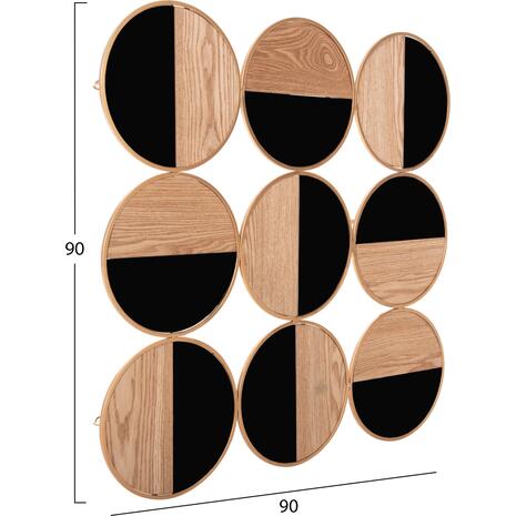 ΔΙΑΚΟΣΜΗΤΙΚΟ ΤΟΙΧΟΥ HM4197 ΜΕΤΑΛΛΟ ΣΕ ΧΡΥΣΟ-MDF ΣΕ ΦΥΣΙΚΟ-ΜΑΥΡΟ 90x90 εκ.
