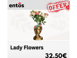 Βάζο από πολυρεσίνη Lady Flowers Multi | entos 29x19x18cm