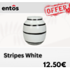 Βάζο πήλινο/κεραμικό Stripes Fine White | entos 16.5x16.5x19.5cm