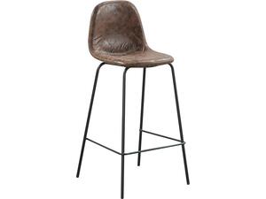 CELINA Σκαμπό BAR με Πλάτη, Κάθισμα Η.67cm, Μέταλλο Βαφή Μαύρο, Ύφασμα Suede Καφέ (σετ 4 τεμαχίων) (ΕΜ902,9)