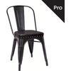 RELIX Καρέκλα-Pro, Στοιβαζόμενη, Μέταλλο Βαφή Μαύρο Matte, Pu Μαύρο (Ε5191P,15Μ)