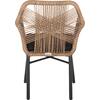 ΠΟΛΥΘΡΟΝΑ TOPIN HM6048.02 ΑΛΟΥΜΙΝΙΟ ΜΑΥΡΟ-P.E. RATTAN ΜΠΕΖ-ΜΑΞΙΛΑΡΙ ΜΑΥΡΟ 57x65x84Υ εκ