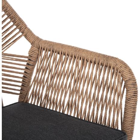 ΠΟΛΥΘΡΟΝΑ TOPIN HM6048.03 ΑΛΟΥΜΙΝΙΟ ΑΝΘΡΑΚΙ-P.E. RATTAN ΜΠΕΖ-ΜΑΞΙΛΑΡΙ ΑΝΘΡΑΚΙ