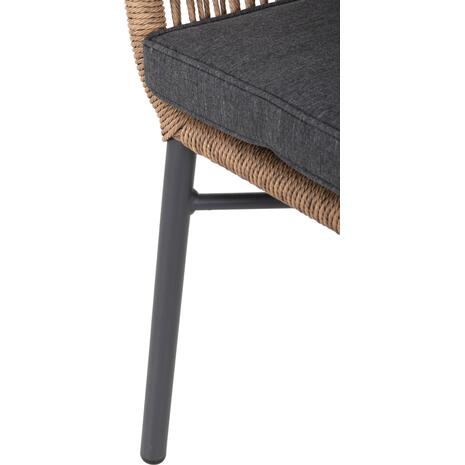 ΠΟΛΥΘΡΟΝΑ TOPIN HM6048.03 ΑΛΟΥΜΙΝΙΟ ΑΝΘΡΑΚΙ-P.E. RATTAN ΜΠΕΖ-ΜΑΞΙΛΑΡΙ ΑΝΘΡΑΚΙ