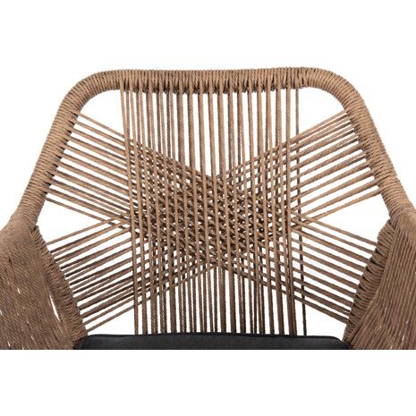 ΠΟΛΥΘΡΟΝΑ TOPIN HM6048.03 ΑΛΟΥΜΙΝΙΟ ΑΝΘΡΑΚΙ-P.E. RATTAN ΜΠΕΖ-ΜΑΞΙΛΑΡΙ ΑΝΘΡΑΚΙ