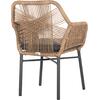 ΠΟΛΥΘΡΟΝΑ TOPIN HM6048.03 ΑΛΟΥΜΙΝΙΟ ΑΝΘΡΑΚΙ-P.E. RATTAN ΜΠΕΖ-ΜΑΞΙΛΑΡΙ ΑΝΘΡΑΚΙ