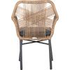 ΠΟΛΥΘΡΟΝΑ TOPIN HM6048.03 ΑΛΟΥΜΙΝΙΟ ΑΝΘΡΑΚΙ-P.E. RATTAN ΜΠΕΖ-ΜΑΞΙΛΑΡΙ ΑΝΘΡΑΚΙ