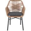 ΠΟΛΥΘΡΟΝΑ TOPIN HM6048.03 ΑΛΟΥΜΙΝΙΟ ΑΝΘΡΑΚΙ-P.E. RATTAN ΜΠΕΖ-ΜΑΞΙΛΑΡΙ ΑΝΘΡΑΚΙ
