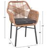ΠΟΛΥΘΡΟΝΑ TOPIN HM6048.03 ΑΛΟΥΜΙΝΙΟ ΑΝΘΡΑΚΙ-P.E. RATTAN ΜΠΕΖ-ΜΑΞΙΛΑΡΙ ΑΝΘΡΑΚΙ