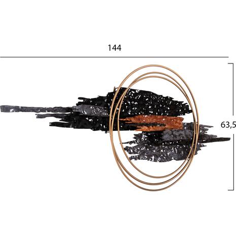 ΔΙΑΚΟΣΜΗΤΙΚΟ ΤΟΙΧΟΥ HM4196 ΜΕΤΑΛΛΟ ΣΕ ΜΑΥΡΟ-ΑΝΘΡΑΚΙ-ΧΡΥΣΟ 144x63,5Υ εκ.