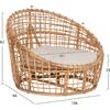 ΠΟΛΥΘΡΟΝΑ ENTO HM9814 RATTAN ΣΕ ΦΥΣΙΚΟ-ΛΕΥΚΟ ΜΑΞΙΛΑΡΙ 103x92x81Yεκ.