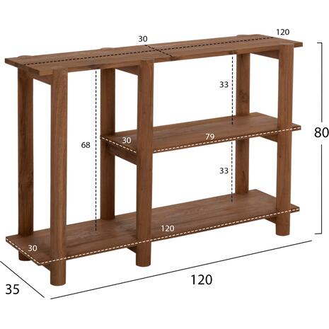 ΚΟΝΣΟΛΑ KUTAI HM9638 ΑΝΑΚΥΚΛΩΜΕΝΟ ΞΥΛΟ ΤΕΑΚ ΣΕ ΦΥΣΙΚΟ RUSTIC 120x35x80Yεκ.