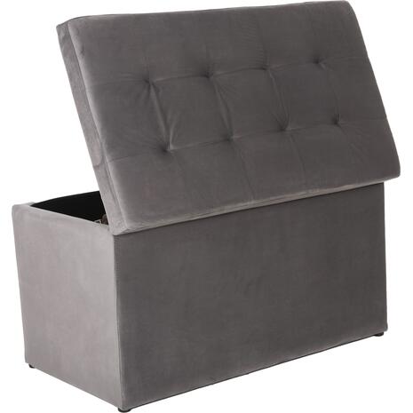 ΣΚΑΜΠΟ-ΜΠΑΟΥΛΟ ΜΕ ΑΠΟΘΗΚΕΥΤΙΚΟ ΧΩΡΟ PUNK HM279.11 ΓΚΡΙ ΒΕΛΟΥΔΟ 90x50x50Υεκ.