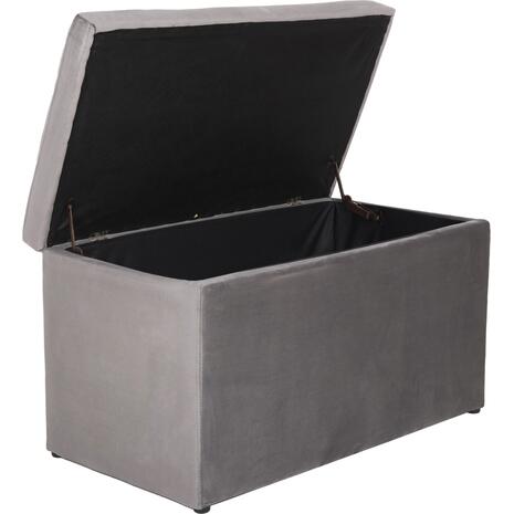 ΣΚΑΜΠΟ-ΜΠΑΟΥΛΟ ΜΕ ΑΠΟΘΗΚΕΥΤΙΚΟ ΧΩΡΟ PUNK HM279.11 ΓΚΡΙ ΒΕΛΟΥΔΟ 90x50x50Υεκ.