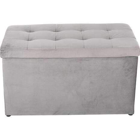 ΣΚΑΜΠΟ-ΜΠΑΟΥΛΟ ΜΕ ΑΠΟΘΗΚΕΥΤΙΚΟ ΧΩΡΟ PUNK HM279.11 ΓΚΡΙ ΒΕΛΟΥΔΟ 90x50x50Υεκ.