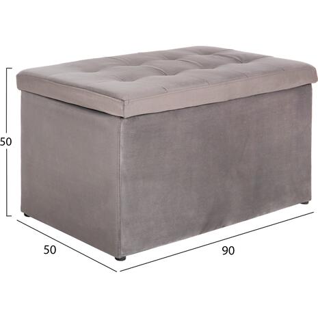 ΣΚΑΜΠΟ-ΜΠΑΟΥΛΟ ΜΕ ΑΠΟΘΗΚΕΥΤΙΚΟ ΧΩΡΟ PUNK HM279.11 ΓΚΡΙ ΒΕΛΟΥΔΟ 90x50x50Υεκ.