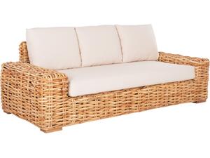 ΚΑΝΑΠΕΣ ΤΡΙΘΕΣΙΟΣ ΕΞ.ΧΩΡΟΥ TROPEL HM9808 ΞΥΛΟ MANGO-RATTAN ΦΥΣΙΚΟ-ΛΕΥΚΑ ΜΑΞΙΛΑΡΙΑ 216x88x85Υεκ