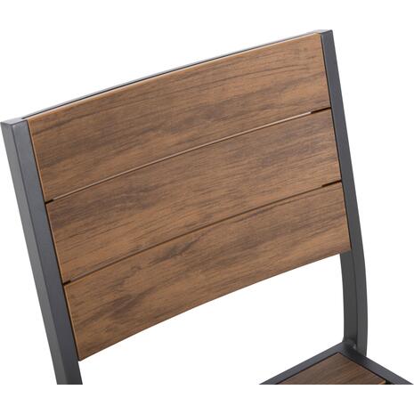 ΚΑΡΕΚΛΑ ΑΛΟΥΜΙΝΙΟΥ SAGA HM6063.02 ΣΚΟΥΡΟ ΓΚΡΙ ΜΕ POLYWOOD 46x52x86Υεκ.