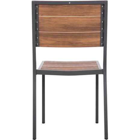 ΚΑΡΕΚΛΑ ΑΛΟΥΜΙΝΙΟΥ SAGA HM6063.02 ΣΚΟΥΡΟ ΓΚΡΙ ΜΕ POLYWOOD 46x52x86Υεκ.