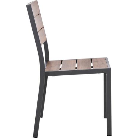 ΚΑΡΕΚΛΑ ΑΛΟΥΜΙΝΙΟΥ SAGA HM6063.02 ΣΚΟΥΡΟ ΓΚΡΙ ΜΕ POLYWOOD 46x52x86Υεκ.