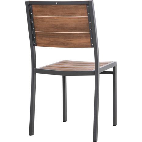 ΚΑΡΕΚΛΑ ΑΛΟΥΜΙΝΙΟΥ SAGA HM6063.02 ΣΚΟΥΡΟ ΓΚΡΙ ΜΕ POLYWOOD 46x52x86Υεκ.